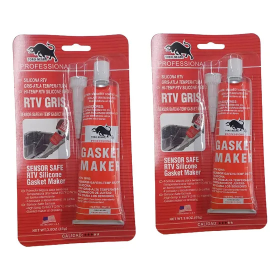 Silicona Alta Temperatura Gris 85gr Pack 2 Unidades