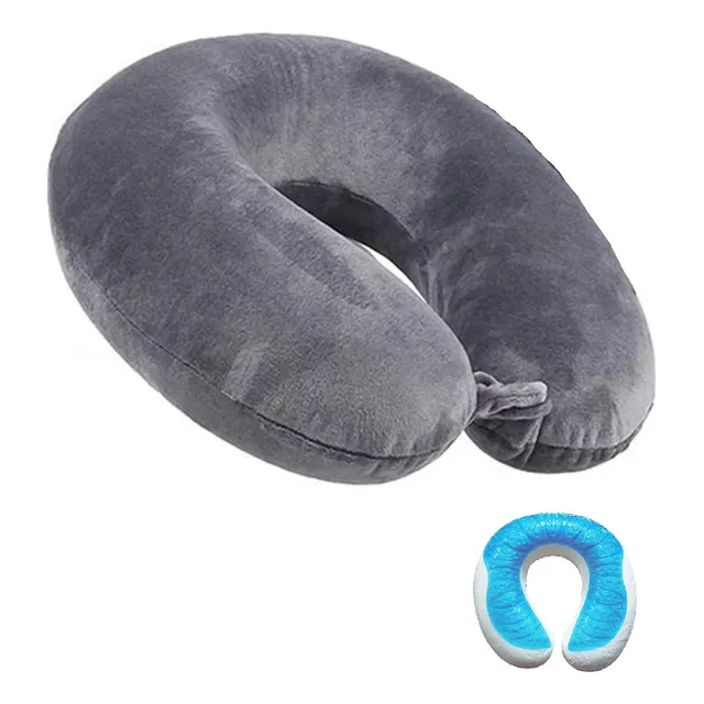 Collarin Almohada Cervical Viscoelástica Cuello U Gel Funda