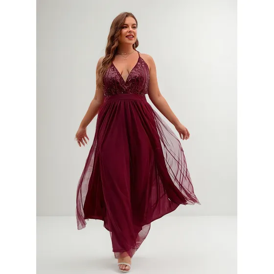 Vestido De Fiesta Elegante Plus Size Talle Grande Nina Moda