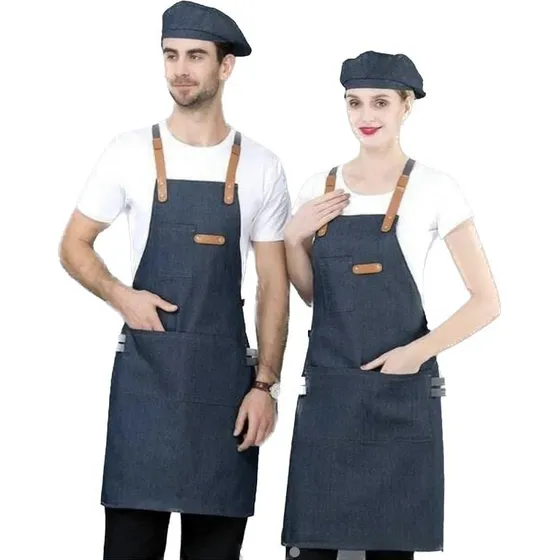 Delantales De Jeans Para Chef, Barberos, Uso Ind. Todo Uso