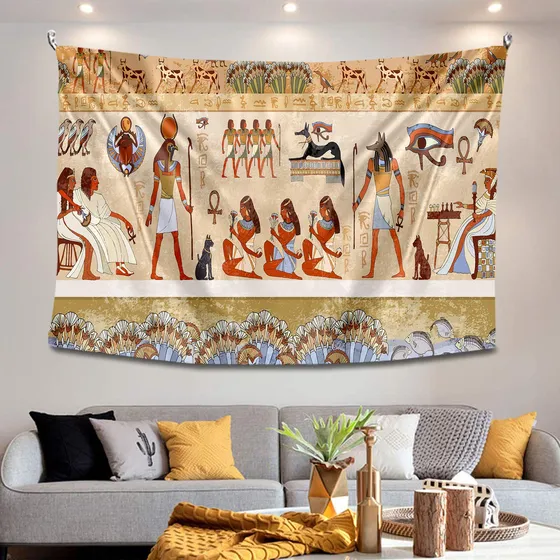 Tapiz Pared Escena Antiguo Egipto Imagene Diose Egipcio Para
