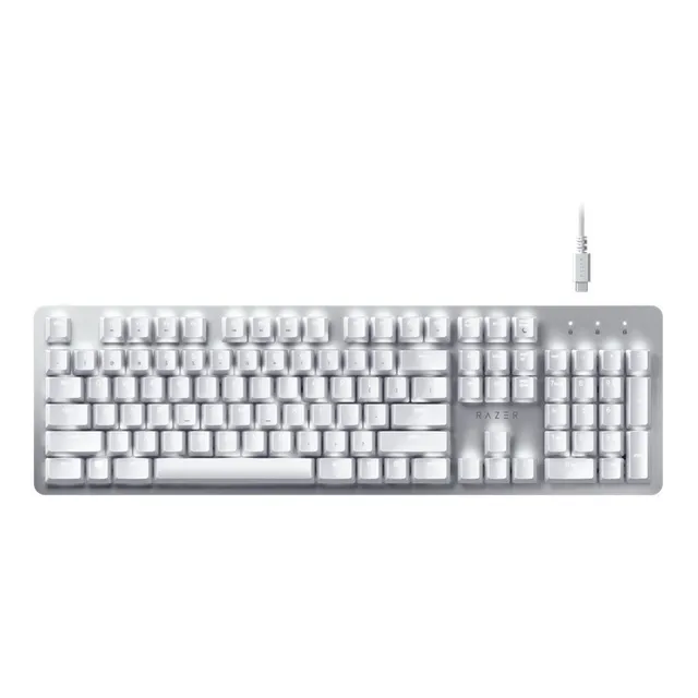 Teclado bluetooth Razer QWERTY Razer Orange color blanco con luz blanca