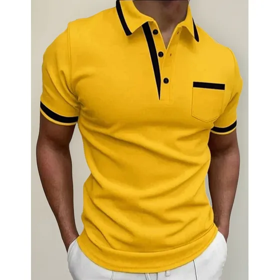 Polos En Cuello Camisero En Manga Corta Para Hombre