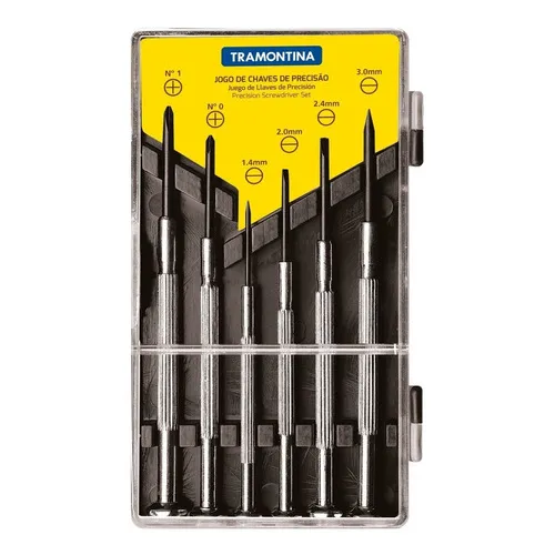 Juego de minidestornilladores y Phillips Tramontina Precision de 6 piezas