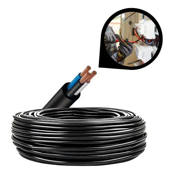 Fio Cabo Pp 3x2,5mm 10 Metros Flexível Extensão Resistente