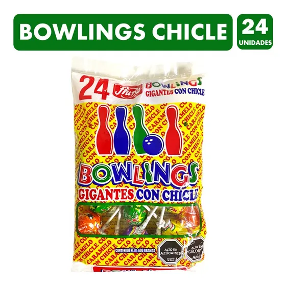 Bowlings Gigantes Con Chicles De Fruna (bolsa Con 24 Uni)