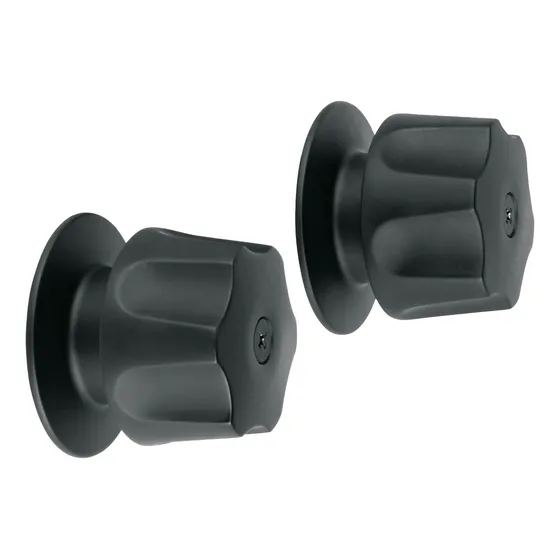 Juego De Manerales Con Chapeton Acero Inox. Negro Mate Meer