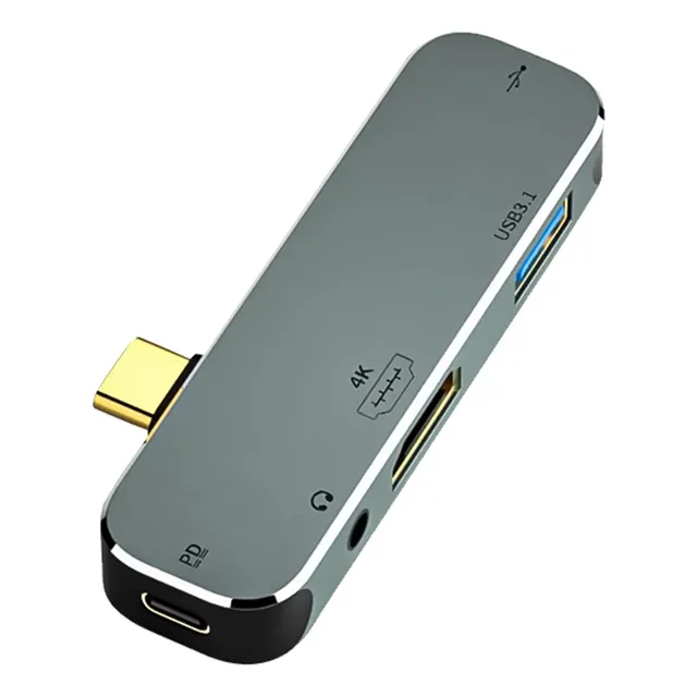 Hub Adaptador Usb C 5 En 1 Compacto Teléfono Y Tablets Ub Plateado