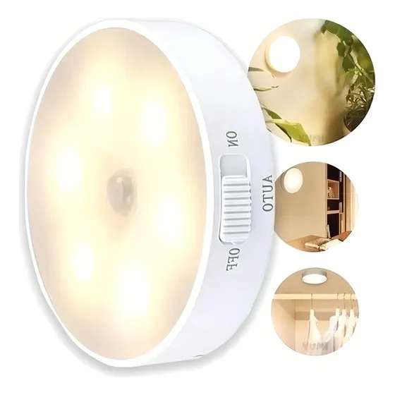 Lâmpada Led Luminária Sem Fio Com Sensor De Presença Usb