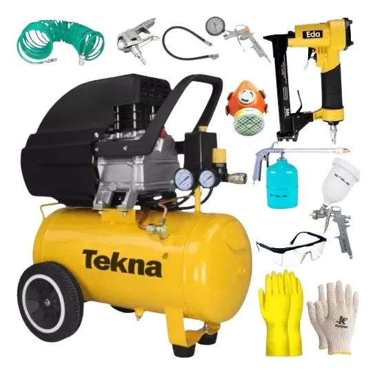 Compressor De Ar Cp8525 220v Tekna+grampeadora +kit Completo