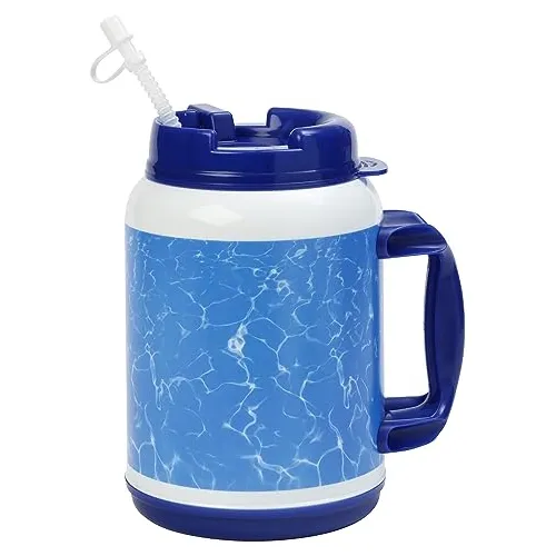 64 Onzas De Mug Aislante Con Mango De Tapa Flexible 9w93s