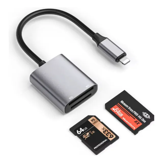 Leitor Cartão Sd Ms Memory Stick Pro Duo P/ iPhone Lightning