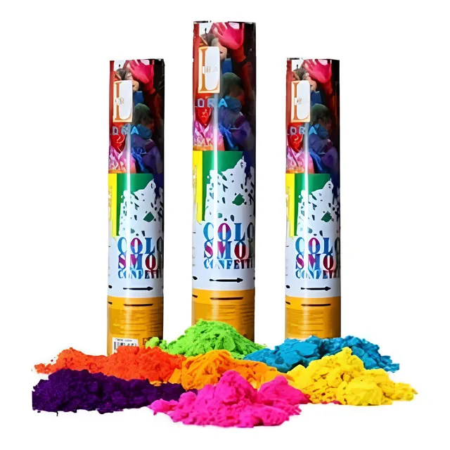 Tubo Polvo Holi Tierra De Colores X5 Unidades 30 Cm Cotillon