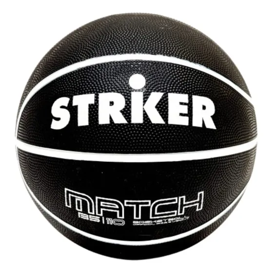 Pelota De Básquet Striker N°5 De Caucho Lisa Color Negro