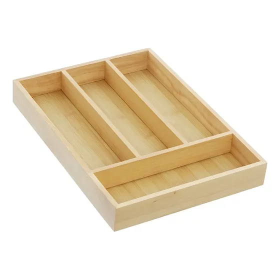 Porta Talheres Organizador D Gaveta Resistente Bambu MDF Cozinha