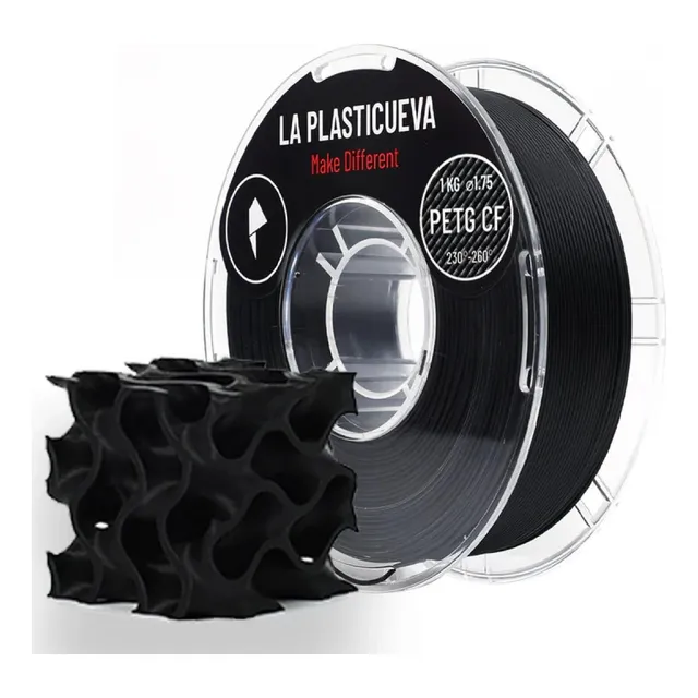 Filamento Petg-cf Carbon Impresora 3d 1kg 1.75mm Plasticueva Negro