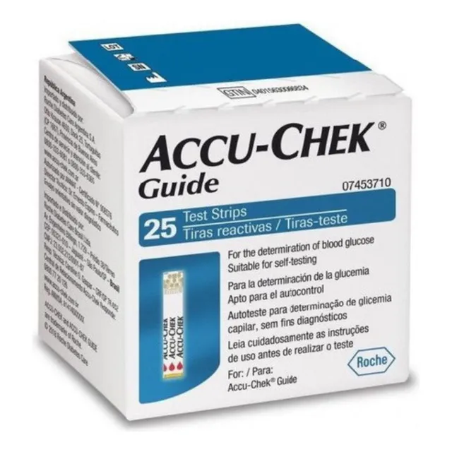 Accu Chek Guide Con 25 Tiras Blancas Blanco
