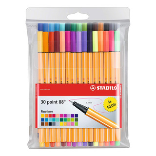 Canetas Stabilo Point 88 Fineliner, 0,4 Mm - Conjunto De 30 Canetas Stabilo Point 88 Fineliner, 0,4 Mm - Conjunto De 30