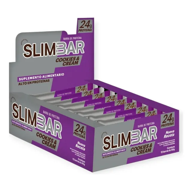 Barras De Proteina Slimbar Cookies & Cream (display 12 Un)