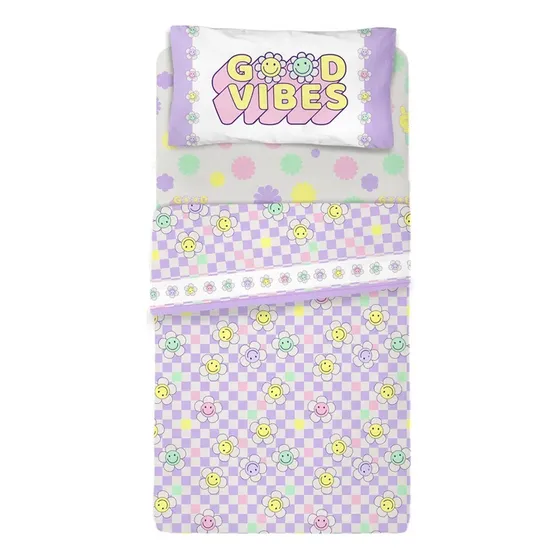 Sabana Ultra Soft Infantil Piñata 1 ½ Plaza - Groovy Color Multicolor Diseño De La Tela Estampado