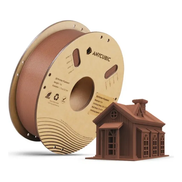 Filamento Pla Impresora 3d Anycubic 1kg Ecologico 1.75mm Color Marrón Oscuro
