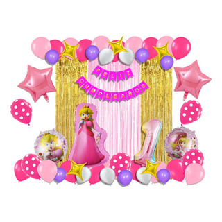 Kit Decoración Con Globos Fiesta Princesa Peach (100 Piezas) Kit Decoración Con Globos Fiesta Princesa Peach (100 Piezas)