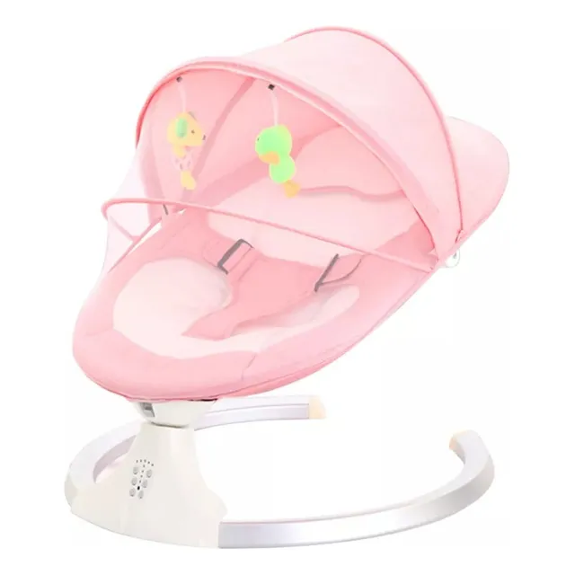 Banna Mecedora Eléctrica Para Bebé, Columpio De Bebé Musical, Hamaca Para Bebé Con Mosquitera, Silla Mecedora Para Bebe, Silla Acolchada Multifuncional Para Bebés (rosa)