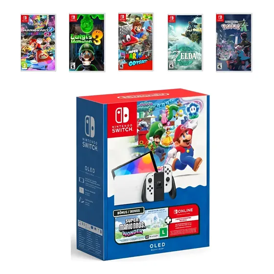 Nintendo Switch Oled 64gb + 128gb + 50 Games