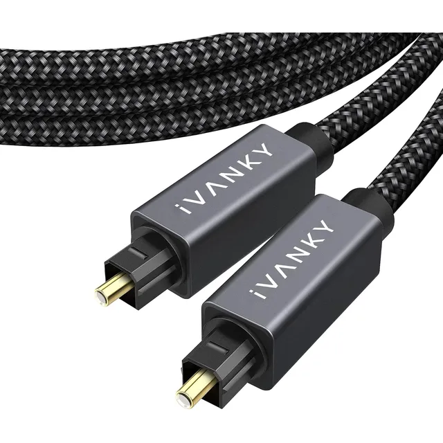 Cable De Audio Optico Ivanky Largo De 4.57m, De Nailon, G...
