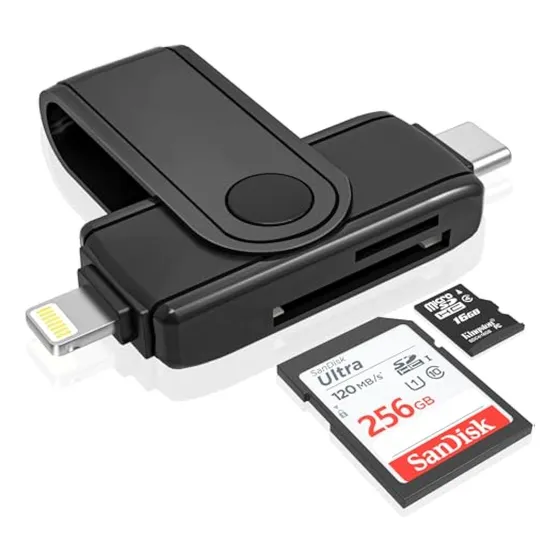 Lector De Tarjetas Sd Usb C Lightning Para iPhone