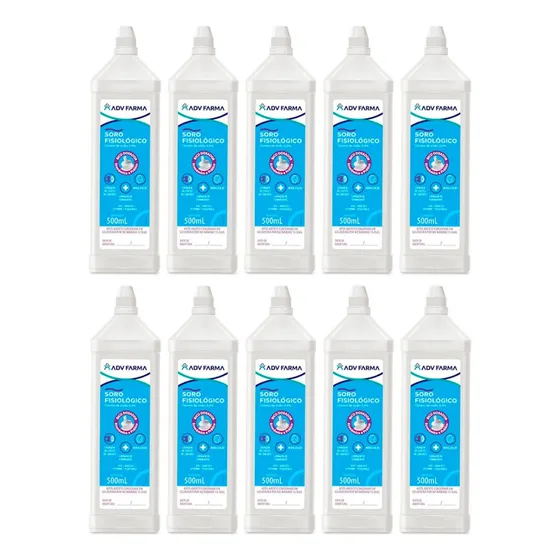 10 Un Soro Fisiológico 0,9% 500ml - Envio Imediato