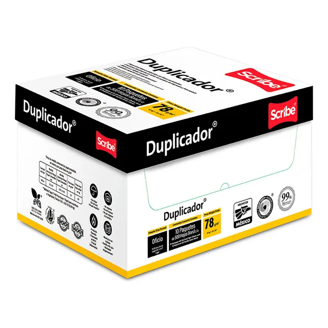 Caja Hojas Blancas Tamaño Oficio Scribe Duplicador 5000 Hjs