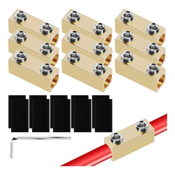 1 Conector De Cobre Para Unir Cables Calibre 8 Con Tornillos