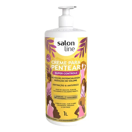 Creme Pentear Super Controle Definição Cachos Salon Line 1l
