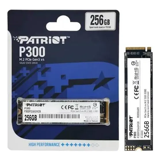 Disco Ssd Nvme Pcie Gen 3x4 M.2 2280 Patriot P300 256 Gb
