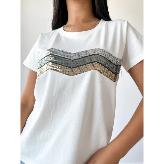 Pack X3 Remeras Mujer Con Brillo Sc Mayorista Algodón