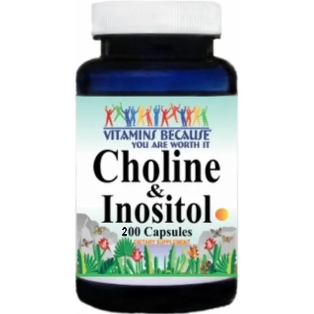 Vitamins Because: colina e inositol, 200 cápsulas, original importado