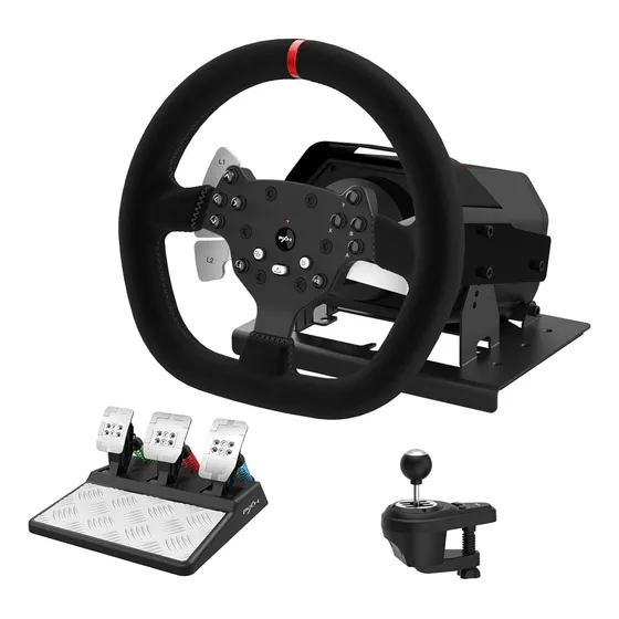 Volante Pxn V10, Con Force Feedback, Pedales Magnéticos