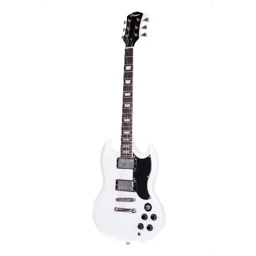 Guitarra eléctrica Parquer Custom SG de caoba 2019 blanca multicapa