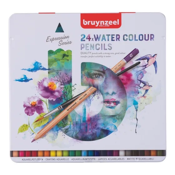 Lapices Acuarelables Bruynzeel Expression Estuche Metal X24