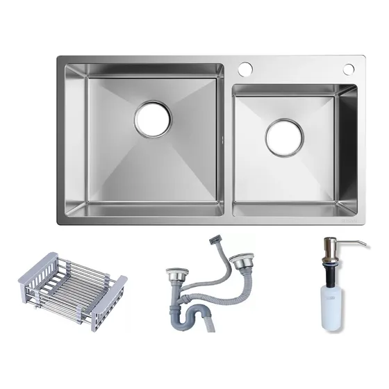 Pileta Bacha De Cocina Acero Inox.1 1/2 Calidad Premium Deco
