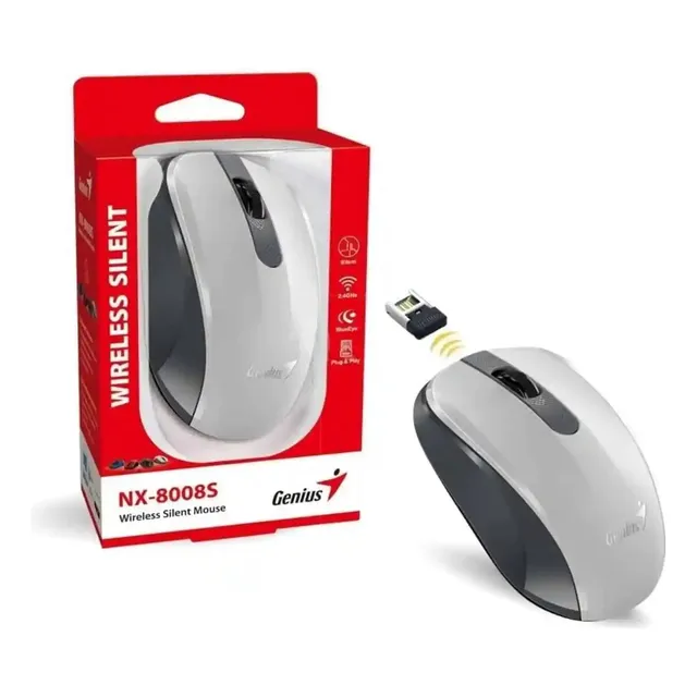 Mouse Genius Nx-8008s Blanco Y Gris