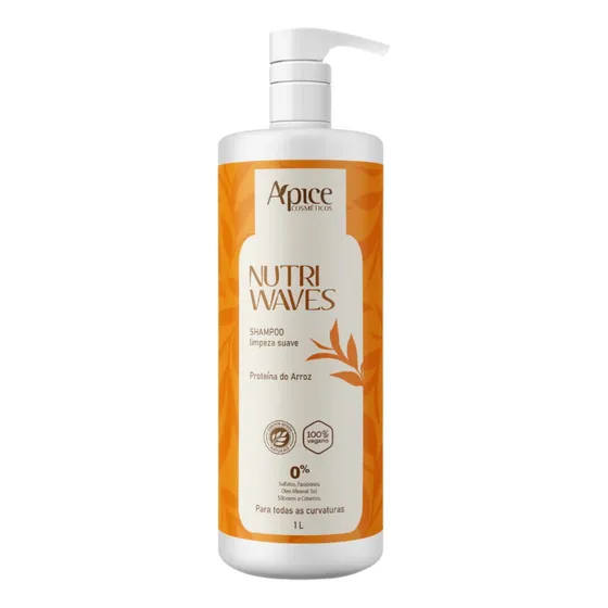 Shampoo Limpeza Suave Apse Apice Nutri Waves Vegano 1000ml