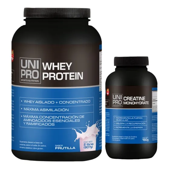 Combo Whey Protein 907gr + Creatina X 150gr Unipro Nutrition