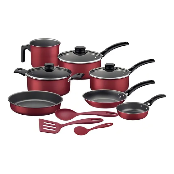 Jogo de Utensílios de Cozinha Tramontina Vermelho Turim de 10 Peças com Acessórios