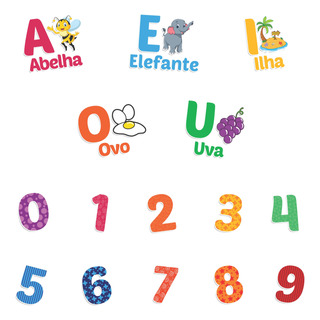 Adesivo Educacional Vogais Números Infantil Colorido Parede Adesivo Educacional Vogais Números Infantil Colorido Parede