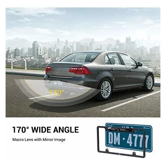 170° Angulo Vision Camara Vehiculo Montura Para Placa 8 Ir T