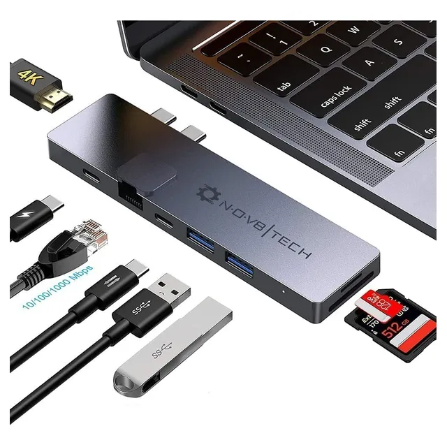 Adaptador Usb 8 En 2 Para Mac Book Pro M1 Y Mac Book Air