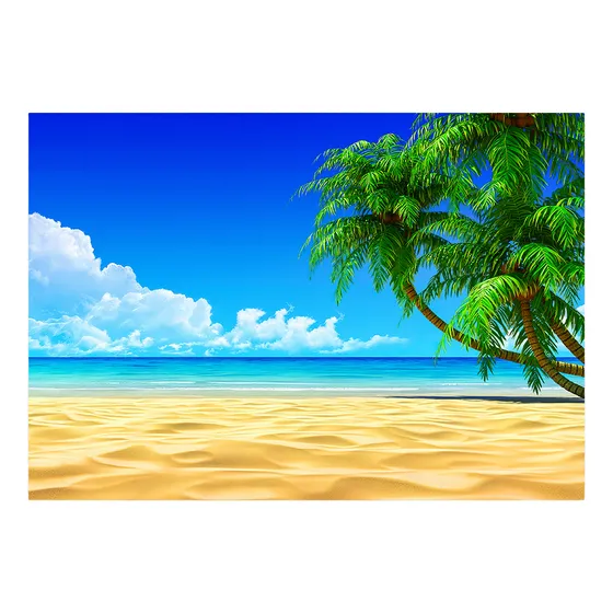 Painel Retangular Horizontal Tecido Sublimado Praia 5,0x3,0