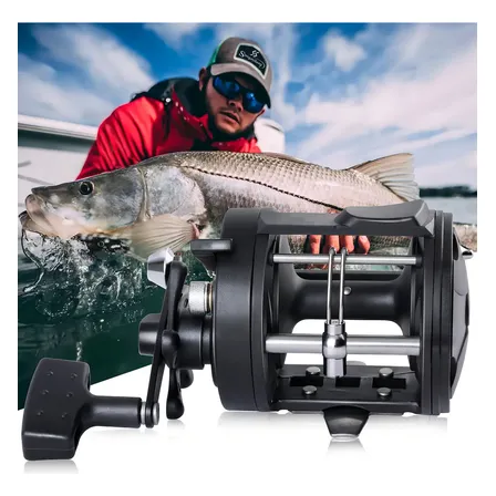 Carretilha Perfil Alto Suporta 20kg Para Pesca Marítima Cor Preto Série 4000 Lado Da Manivela Direito